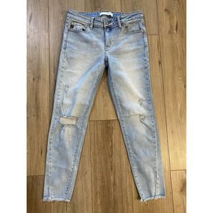 KanCan Jeans Women's Blue Estilo Skinny Low Rise Denim Stretch Ripped Pants